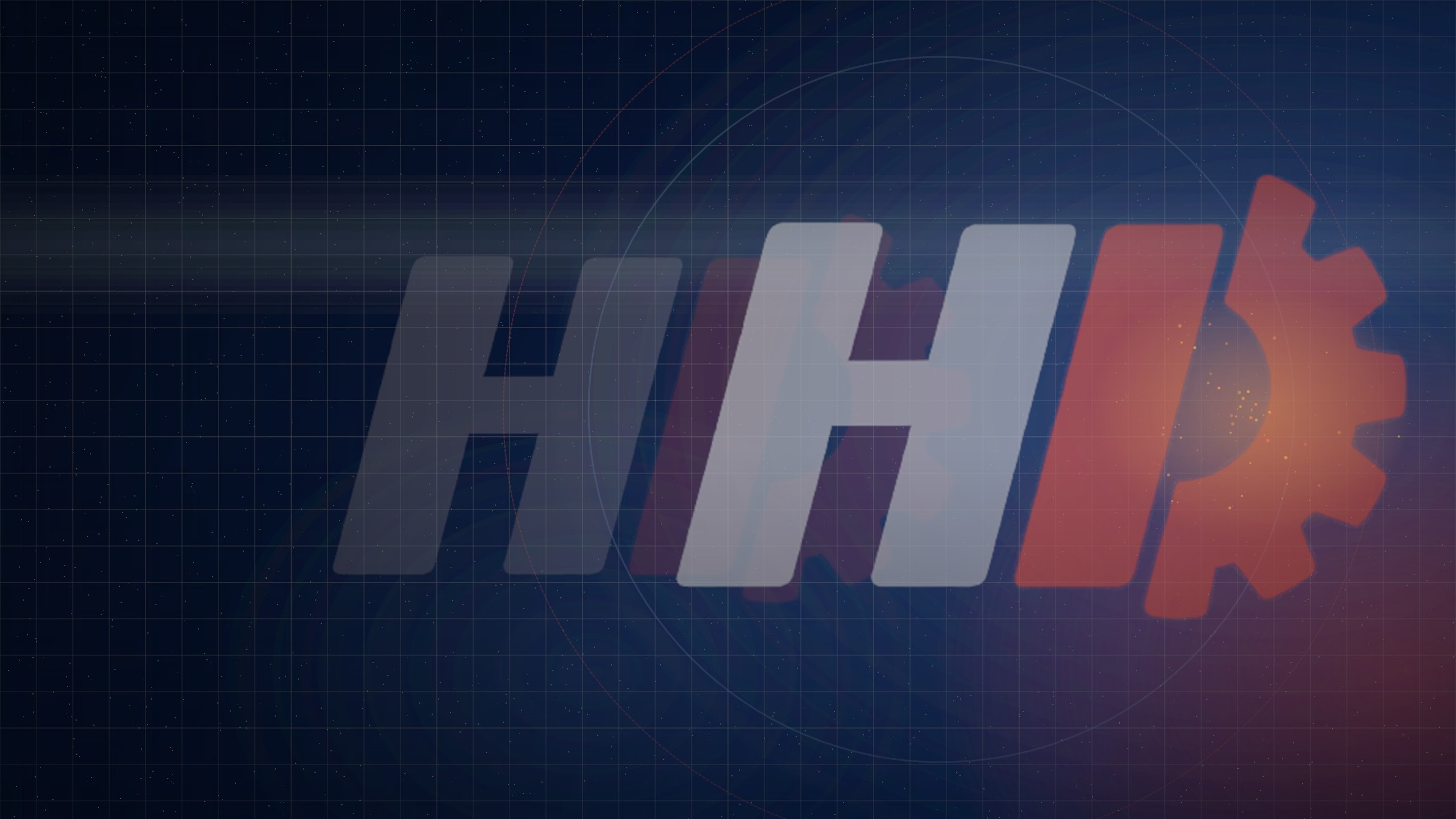 HD Rubber and Machine Shop brand mark, on the workshop's navy and orange field