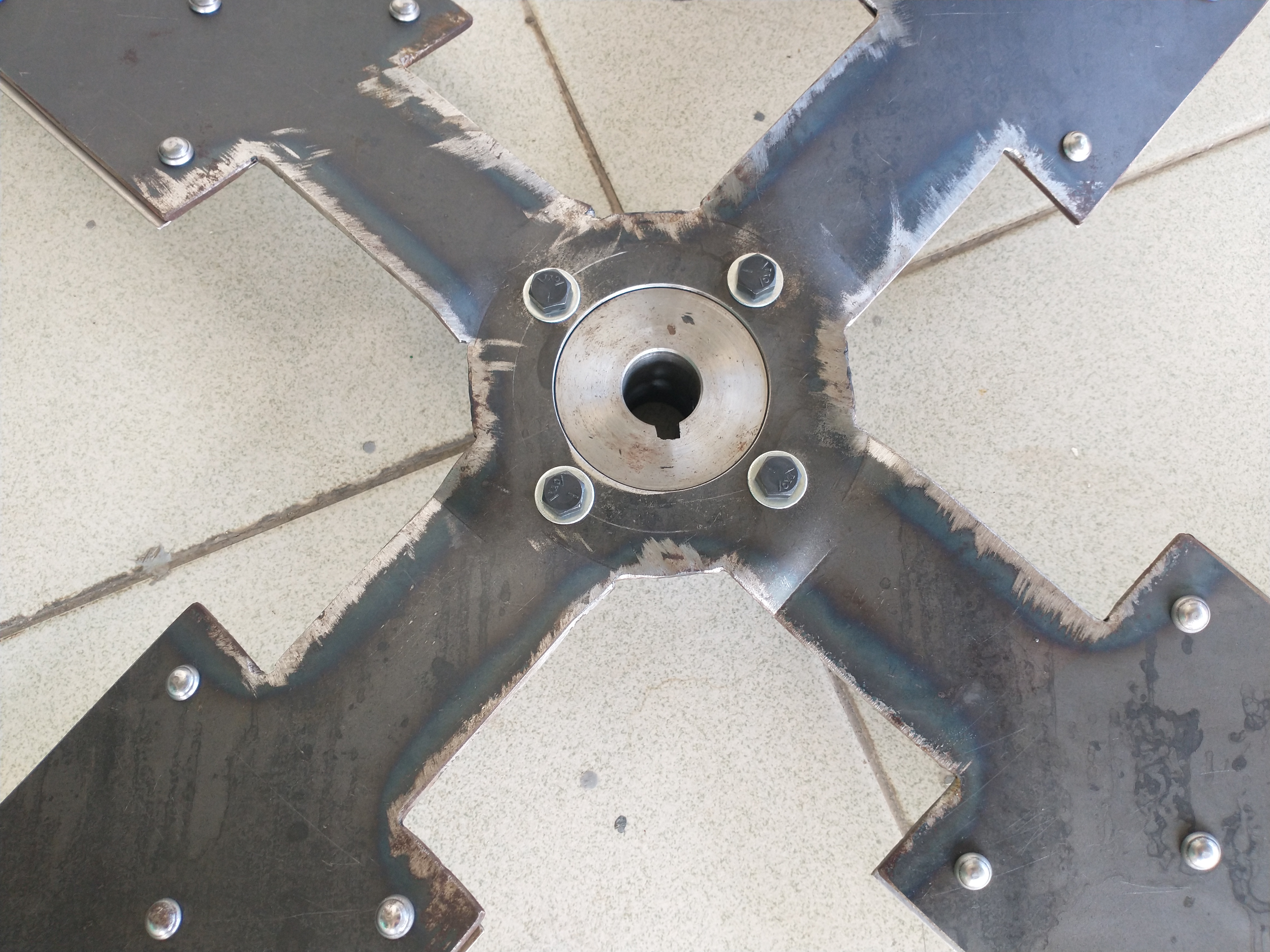 Industrial cooling fan blade, close-up of the blade profile