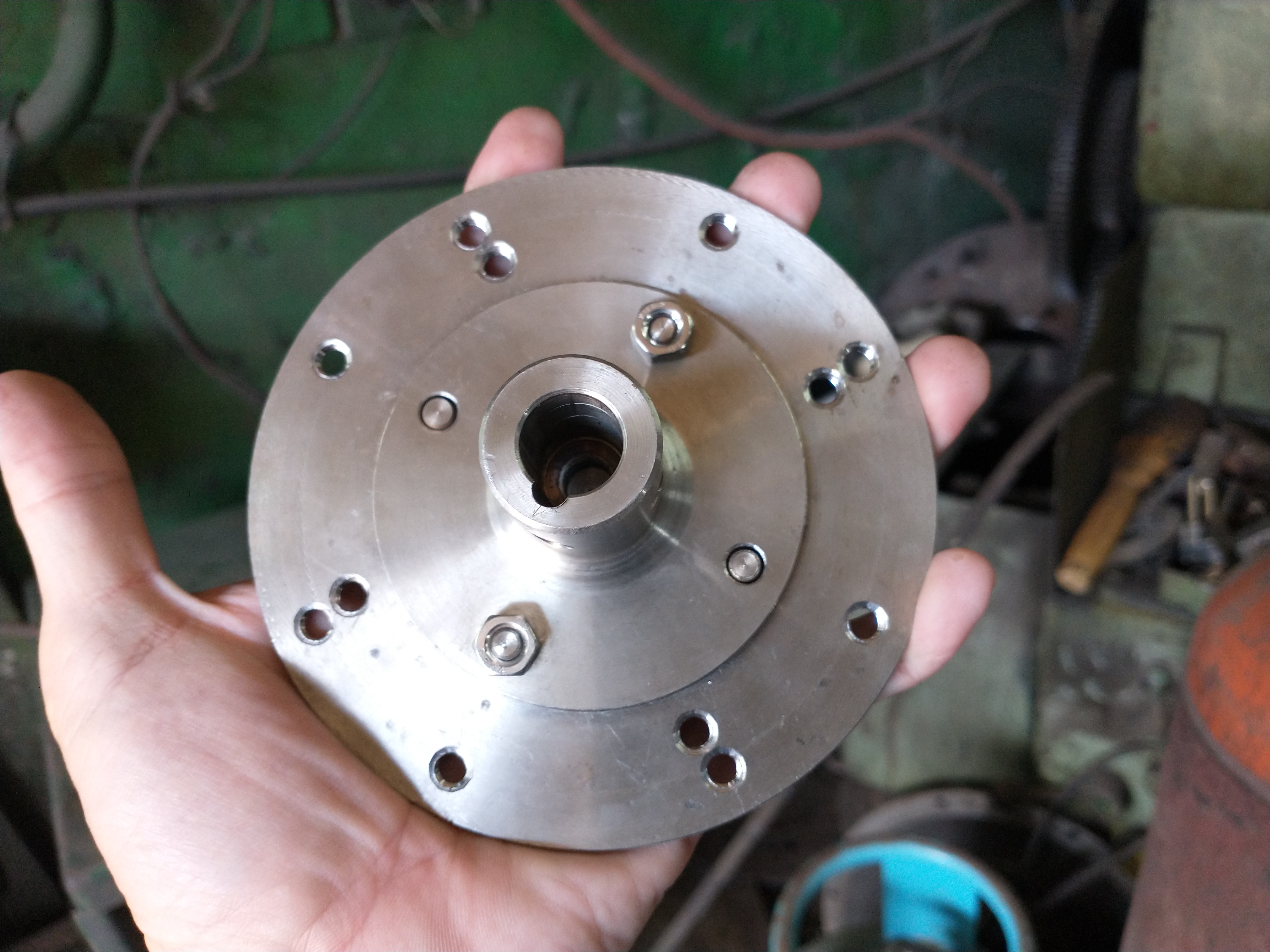 Machined mechanical clutch hub from the Agdao machine shop